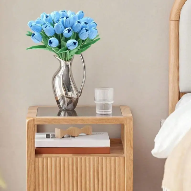 10 زهور توليب صناعية لديكور المنزل، ديكور غرفة المعيشة وغرفة النوم، نباتات مزيفة، ديكور الربيع والصيف، هدية عيد الأم