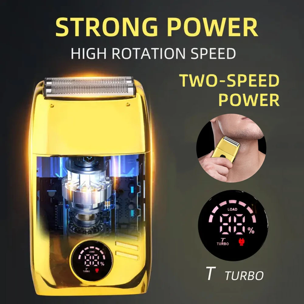 ماكينة حلاقة كهربائية للرجال مقاومة للماء بشفرة مزدوجة ماكينة حلاقة لاسلكية ترددية USB قابلة لإعادة الشحن ماكينة حلاقة