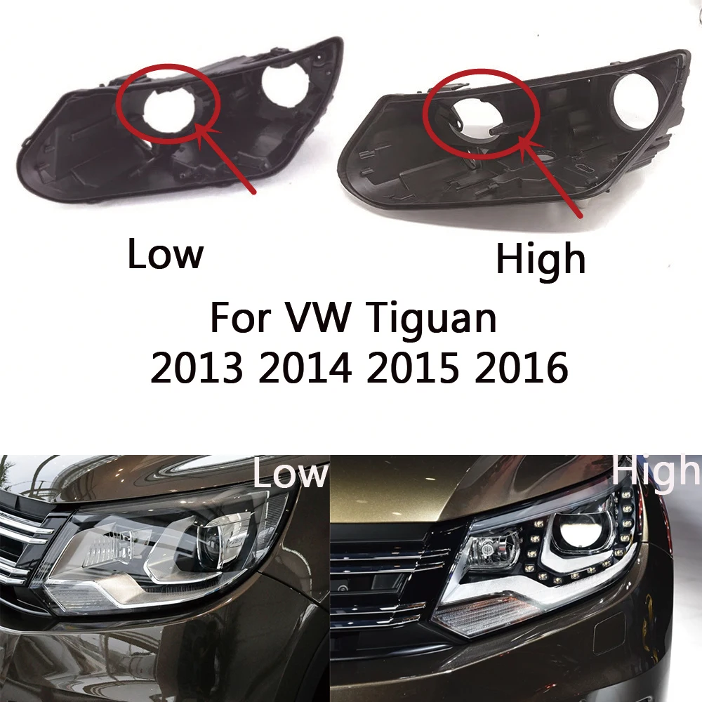 

HTTCY Headlight Base For VW Tiguan 2013 2014 2015 2016 Headlamp House Car Rear Base Front Headlight Back House