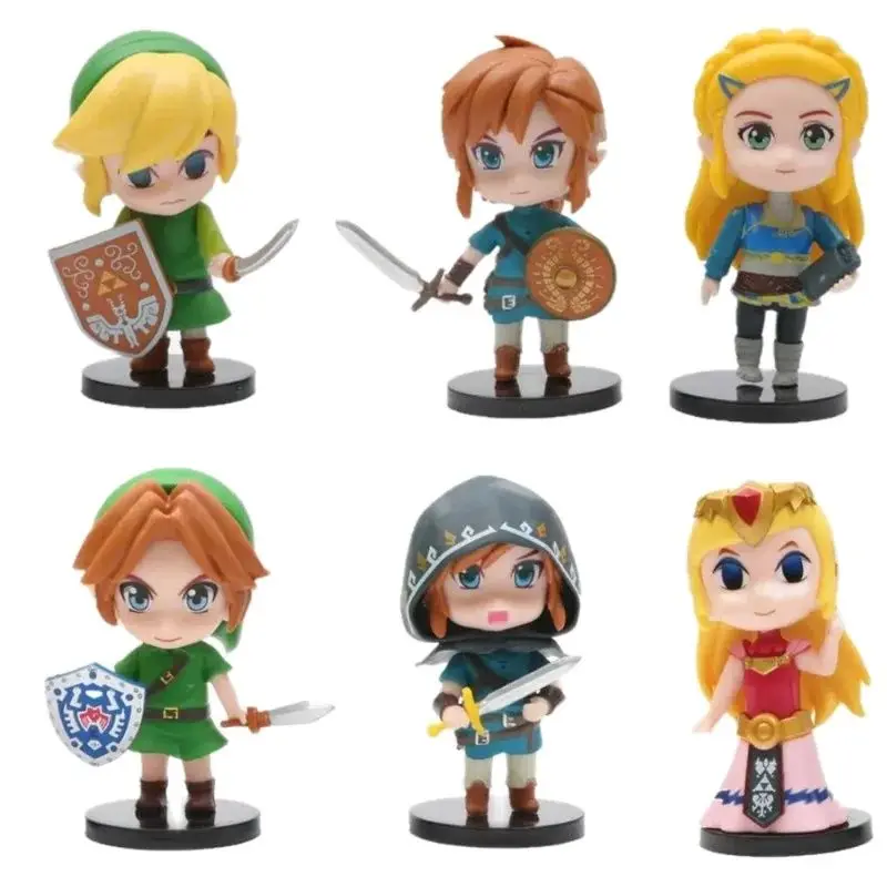 The legend of zelda action figure reaches the game adventure in a fantasy world, children's gift toy DI anime Christmas.