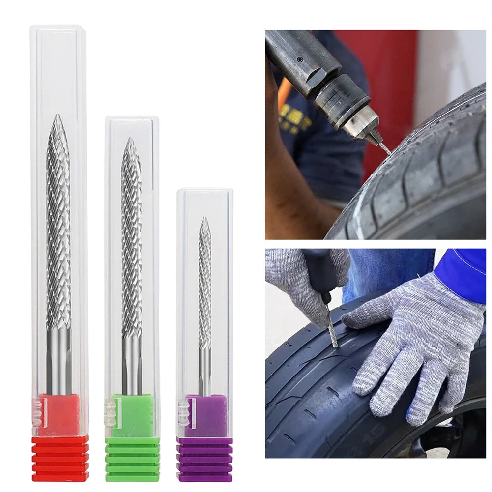 

Accessories Carbide Burr Drill Bit Silver Tools Kit Wire Cutter 3mm/4.5mm/6mm Tire Repair Drill Bits Practical