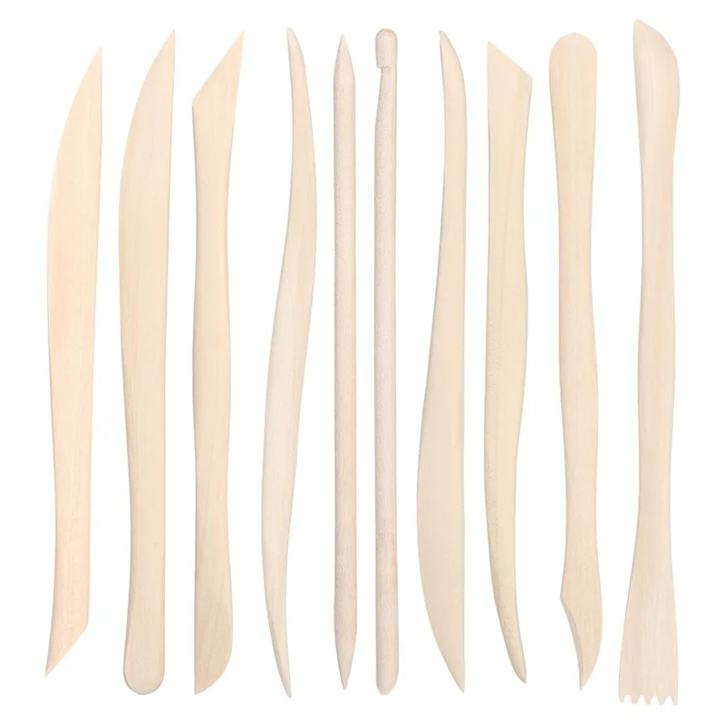 

ABVA-деревянные инструменты для лепки из глины, 50 шт., 6,2-дюймовые двусторонние инструменты для моделирования гладкой глины, инструменты из полимерной глины