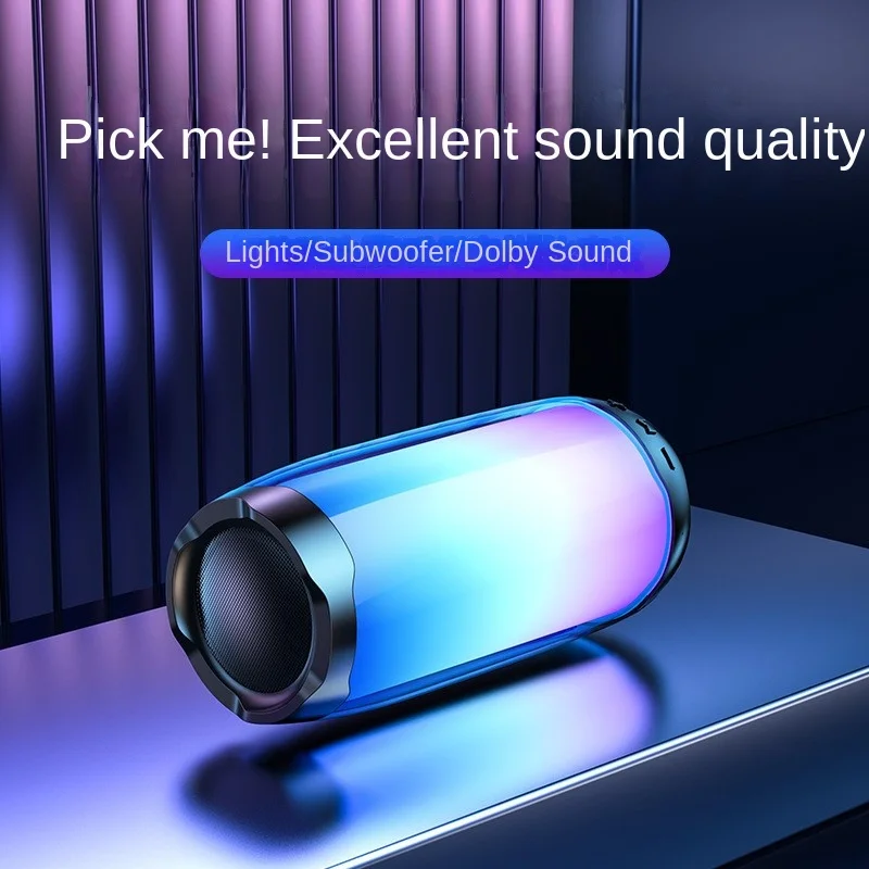 3C Founder Wireless Dazzling Night Light Small Steel Cannon Mini High Volume Bluetooth Portable Speaker Super Bass Speaker