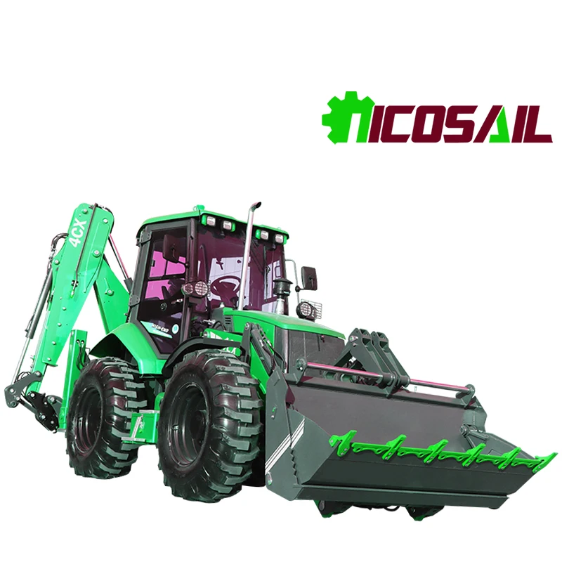 

4x4 Backhoe Earthmoving Machinery Backhoe Excavator Diesel Front Loader Mini Towable Backhoe Loader