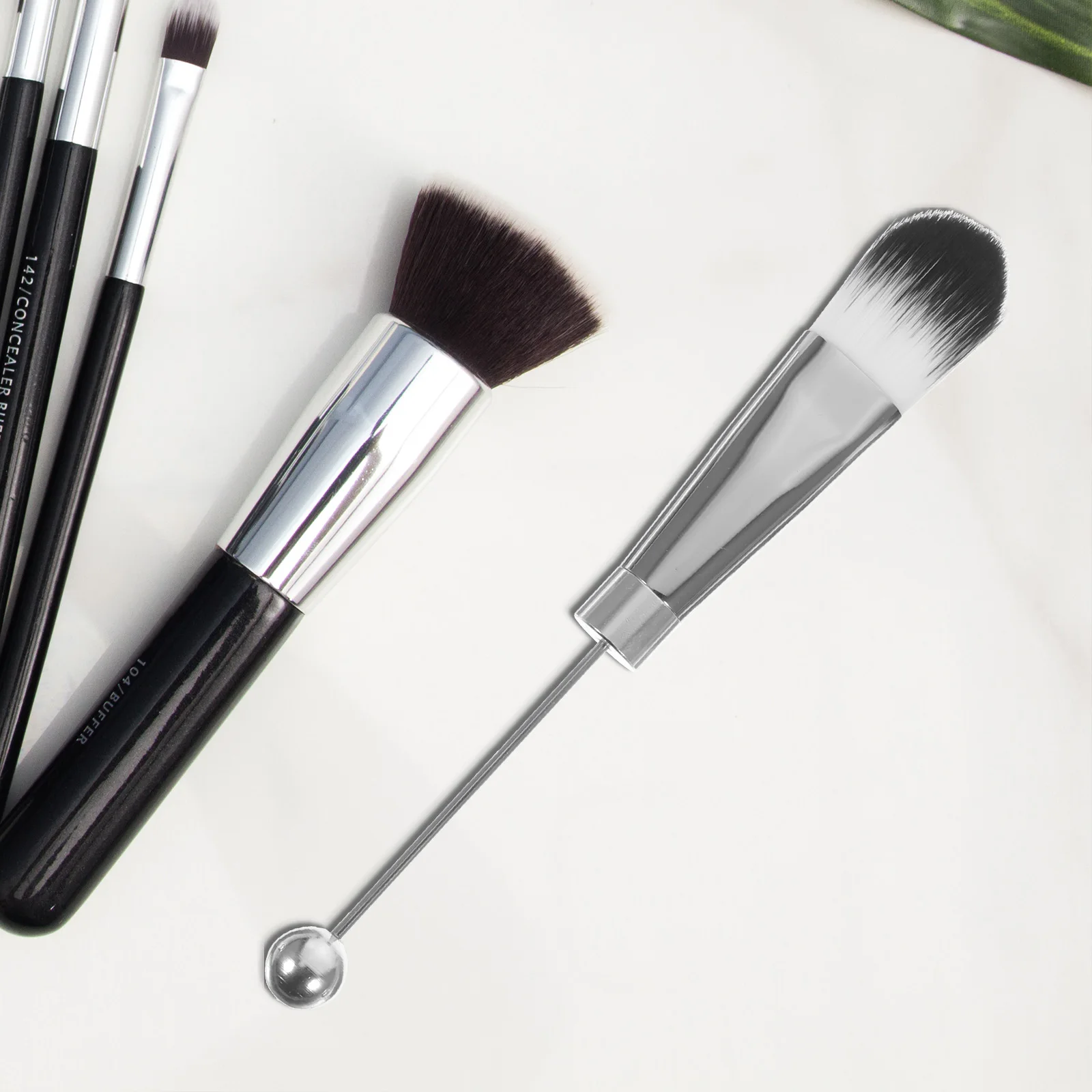 5 Pcs Makeup Brush Set Blush Large Face Blusher for Cheeks Eyeshadow Brushes Beaded