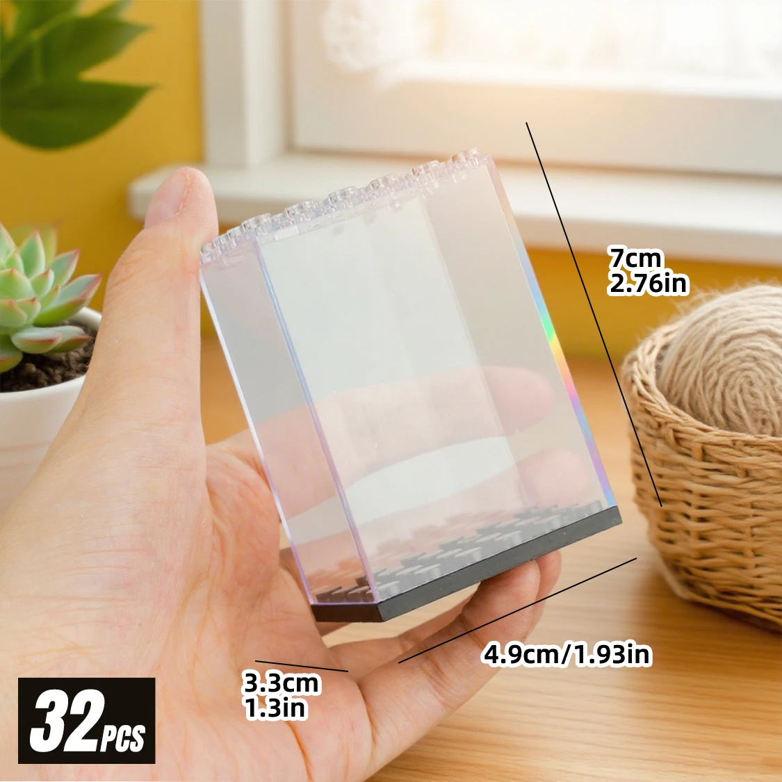 32 Pcs Minifigures Display Cases Set, Mini-Figures Display Cases Fits For Figures Display, Single Mini-Figures Storage Case For Figures Collectors, Acrylic Building Block Display Box Dust-Proof