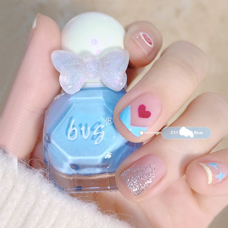 

Water-based Nail Polish Pearlescent White No Baking Can Tear Bright Color Nail Frosting Nail Polish Without Baking Lamp