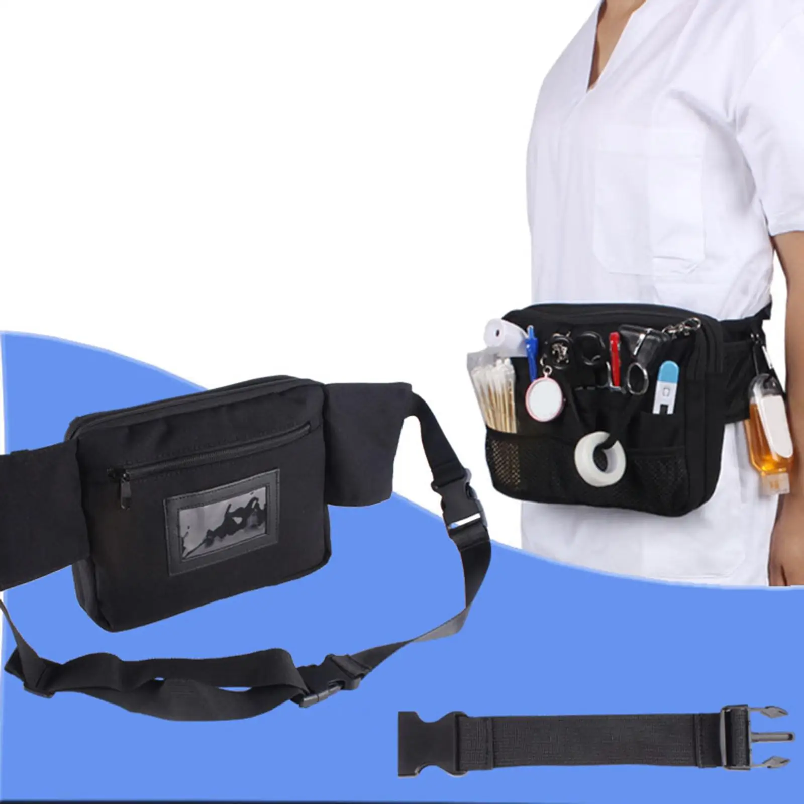 Nurse Fanny Pack Waist Bag Utility Waist Pack with Pack Pocket Organiser Durable Multi Compartment Nurse Waist Organiser Belt