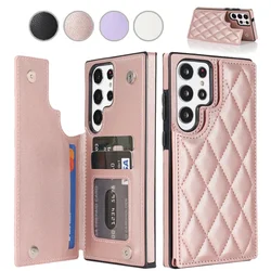 Wallet Small Fragrance Card Slot Flip Leather Case For Samsung Galaxy S25 Ultra S24 FE S23 S22 S21 S20 FE Note 20 10 Plus Cover