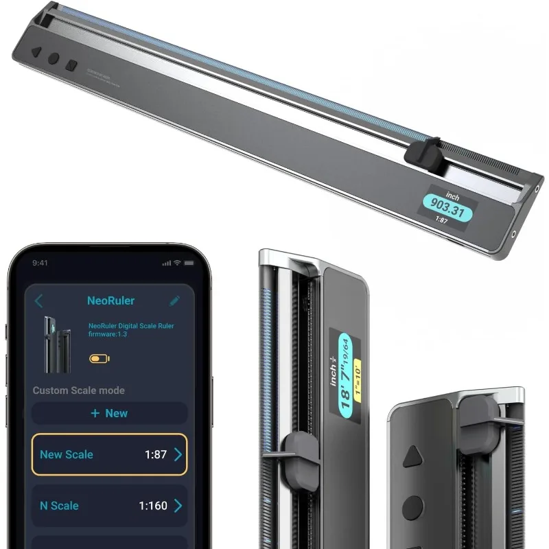 NeoRuler righello in scala digitale e Kit di NeoReading Bundle-righello in scala intelligente da 12 pollici con NeoPointer e NeoMagnifier