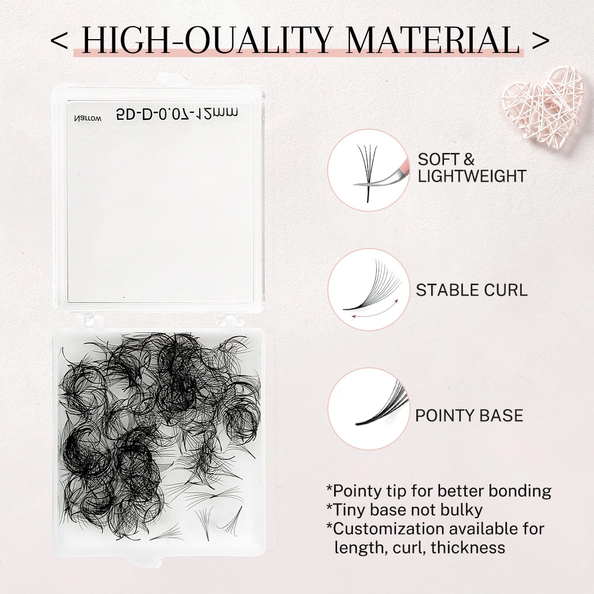 500개의 느슨한 Cils 좁은 팬 부케 Prefaits Premade Lash Fans ... - 2