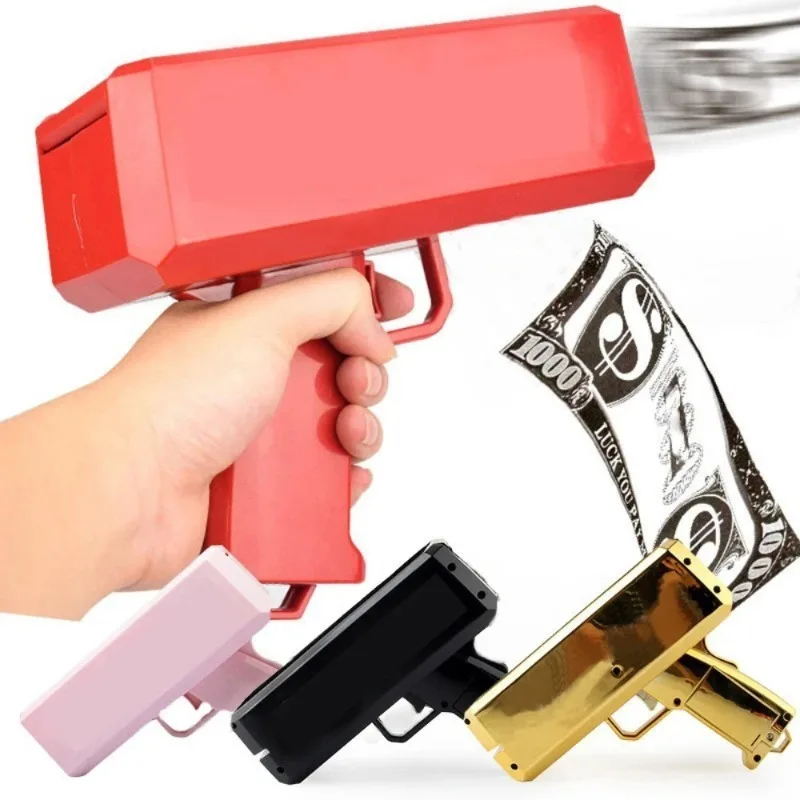 Shoot Money Gun Toy Party Money Shooting Pistol Paper Money Shooting Stress Relief Toys Fun Games Fashion Gift Party Supply Toys