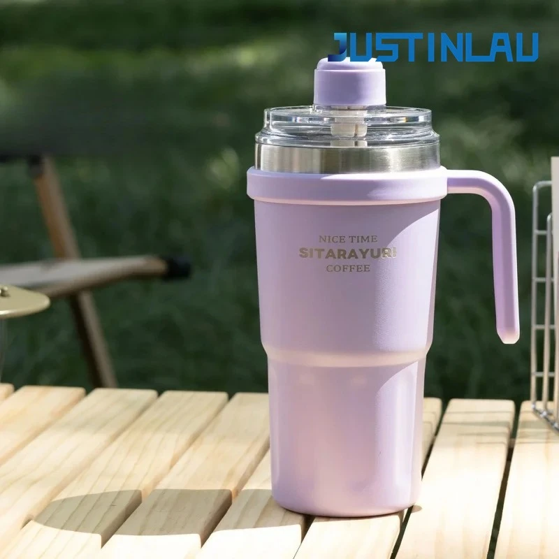 

600 мл термос из нержавеющей стали, чашка-термос, холодная и горячая чашка, соломенная чашка с двойными стенками, термокружка для путешествий со льдом, изолированная чашка для кофе