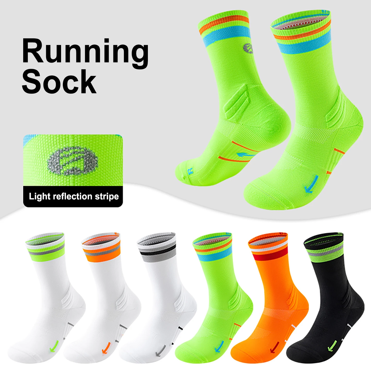 Calcetines de compresión para correr primavera otoño hombre mujer maratón ciclismo deportes calcetín