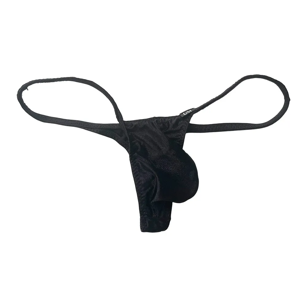Men High Stretchy 3D Large Pouch G-String Low Waist Brief Thong Erotic Underwear Man Panties Bulge Pouch Bikini Trunk