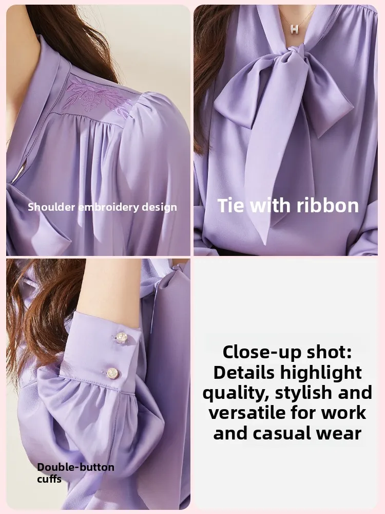 Witte lange Sve dames irt vroege herfst nieuwe Sle Knot Faionable Professional Commute irt Koreaanse Sle Sli...