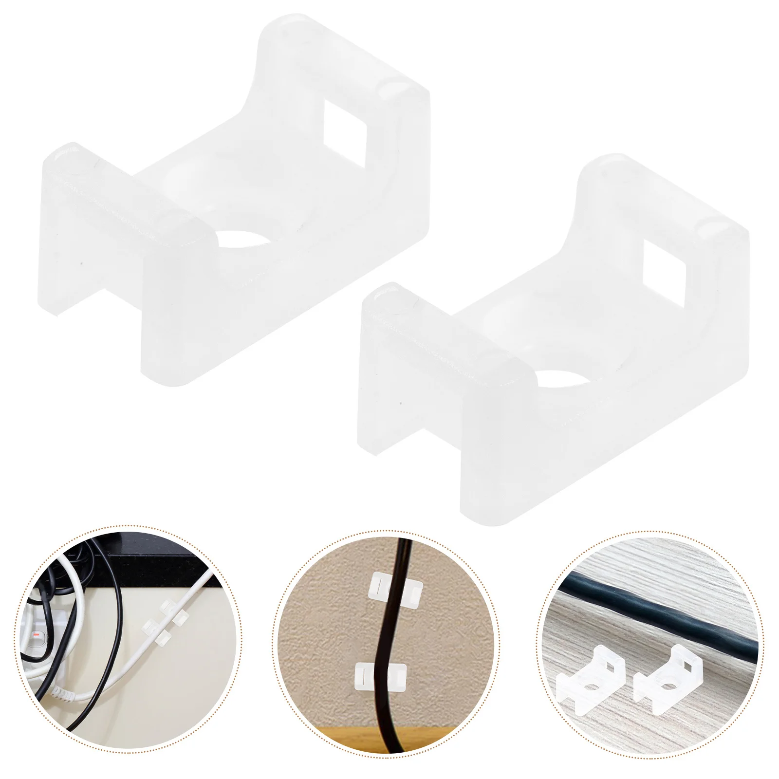 

100Pcs Cable Tie Mount Saddle Type Heavy Duty Screw Hole Base for Secure Cable Management Extra Large Zip Tie Anchors