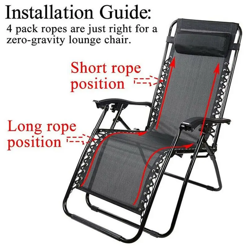 New Arrival 8Pcs Elastic Camping Multistrand Dichotomanthes Rope Sun Loungers Fixing for Recliners Chair Repair Rope Cord Kit