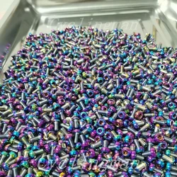 48pcs M5x10mm Rainbow Blue Black Purple Titanium Ti Screws Bolts For Disc Brake Rotors Mountain Bike&Road M5x10 T25 Torx Head