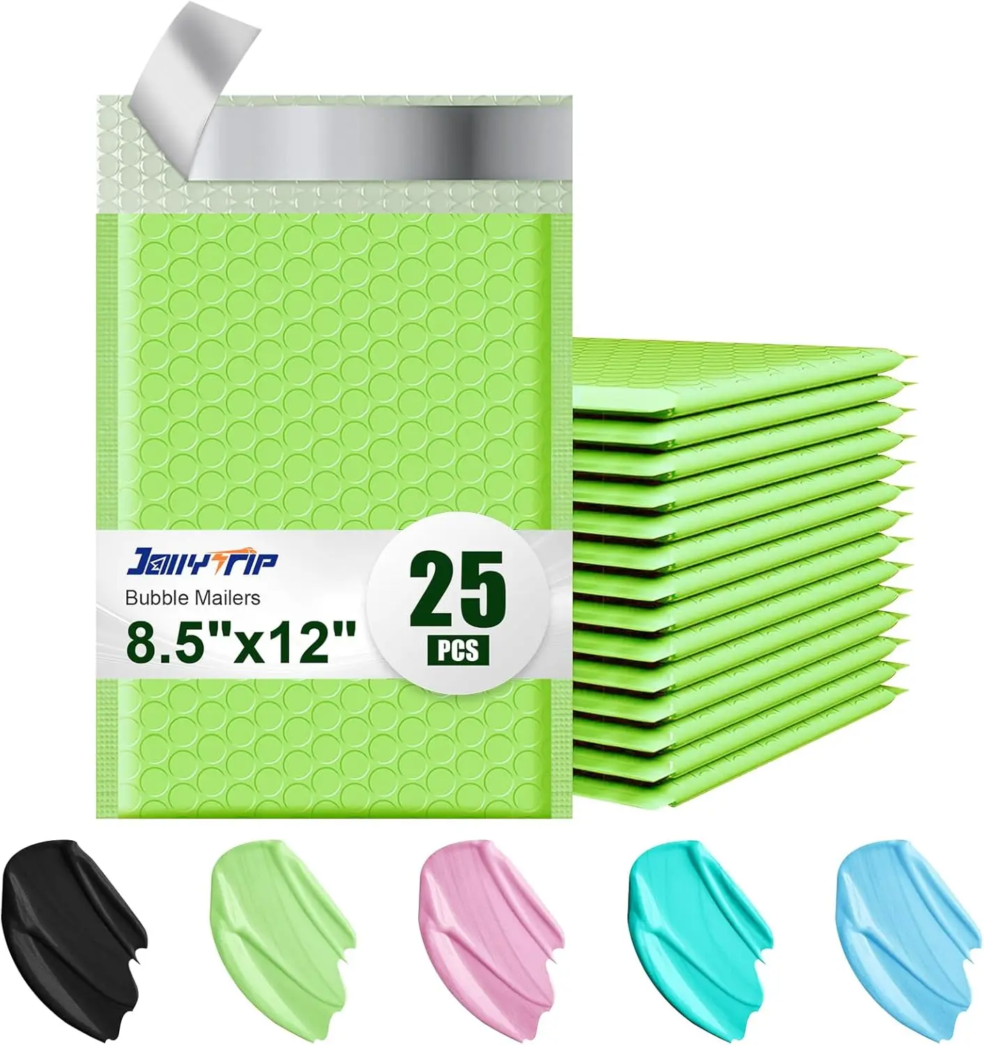 

25 Pack 8.5x12" Poly Bubble Mailers, Light Green, Self-Sealing Waterproof Padded Envelopes