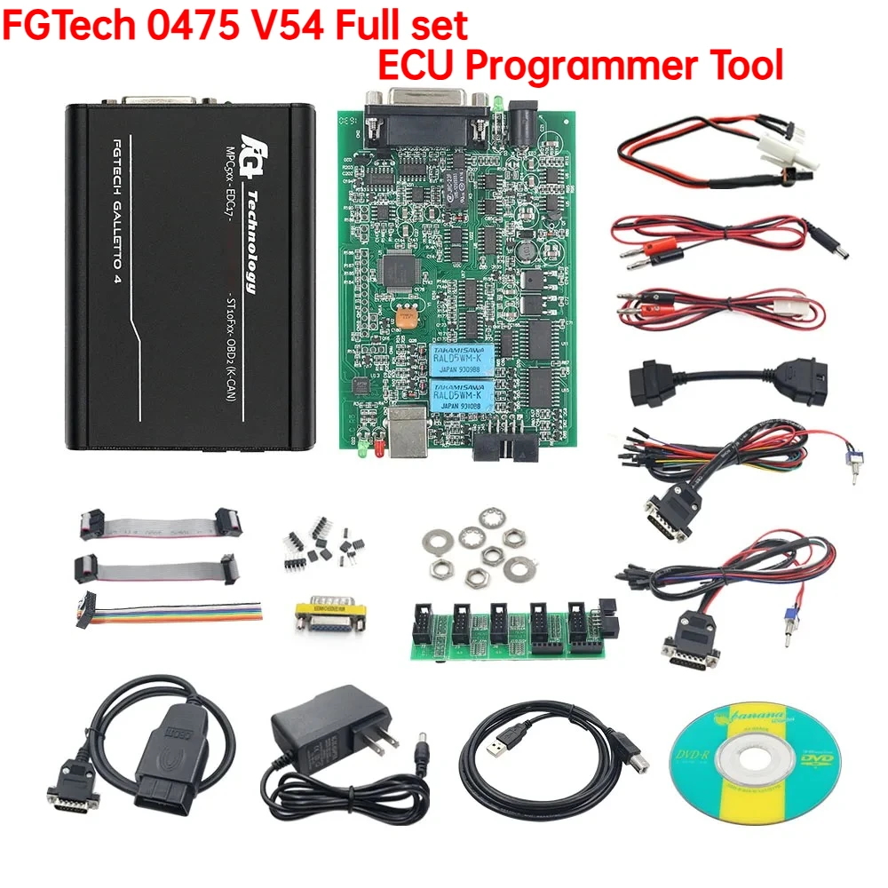 NEWBest Fgtech 0475 Galletto 4 V54 Master Full Chip Support BDM/Tricore/OBD K-CAN FG TECH Car Truck Moto ECU Programmer Tool