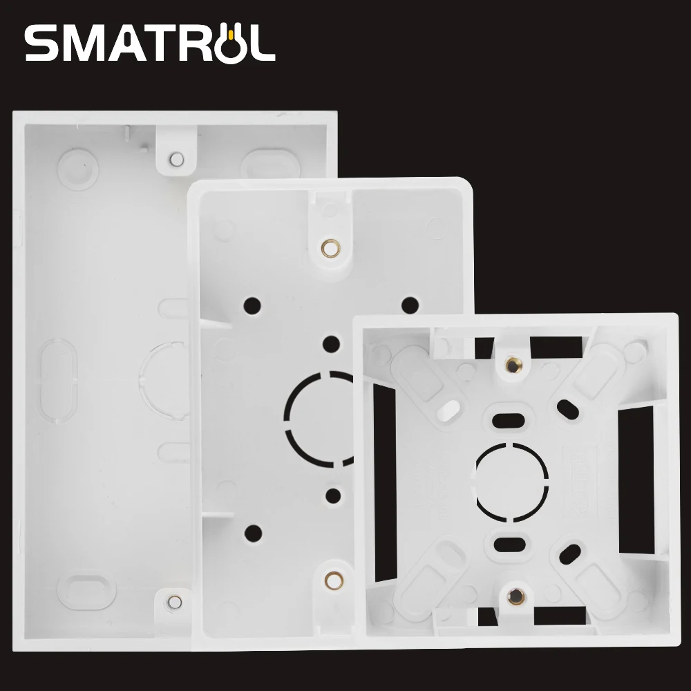 SMATRUL Wall External Mounting Box 86 120 146 Style for Standard Switch and Socket Cassette Dry Lining Gypsum Board Plasterboad