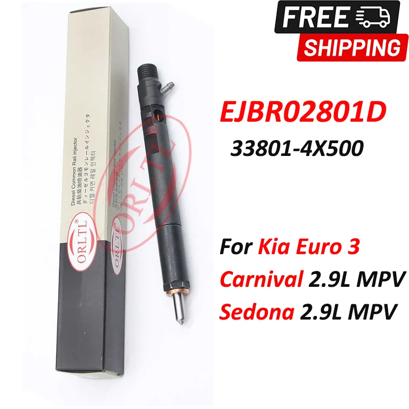 

EJBR02801D Common Rail Injector EJB BR02801 For Kia Carnival Diesel Fuel Spray Nozzle 33801-4X500 For Sedona 2.9L MPV