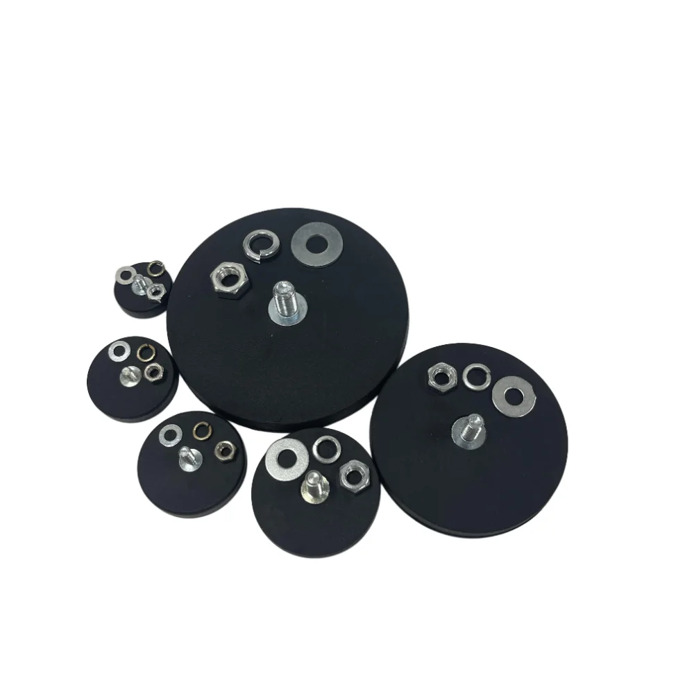 Base magnética de parafuso de borracha forte, 2 peças com parafusos e arruelas magnéticas para luz de trabalho suv offroad suporte de luz fixo