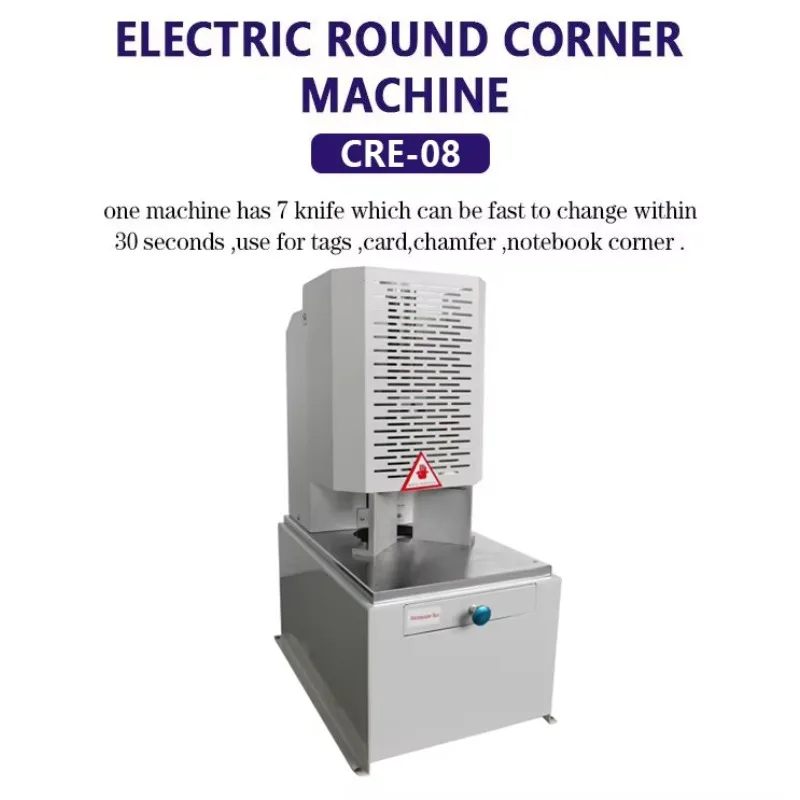CRE-08 Electric Book Corner Cutter Machine Paper Guillotine Cutter Card Corner Rounding Machine 50mm Thickness 50 Times/Min