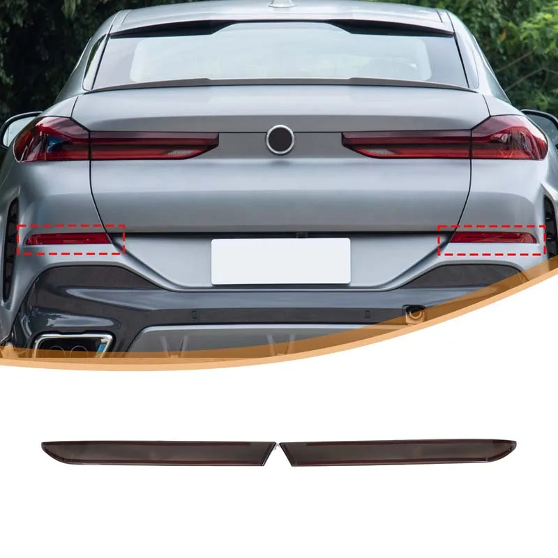 For BMW X6 G06 2020 2021 2022 2023 2024 2025 ABS Black Car Rear Fog Lamp Cover Sticker Car Exterior Accessories