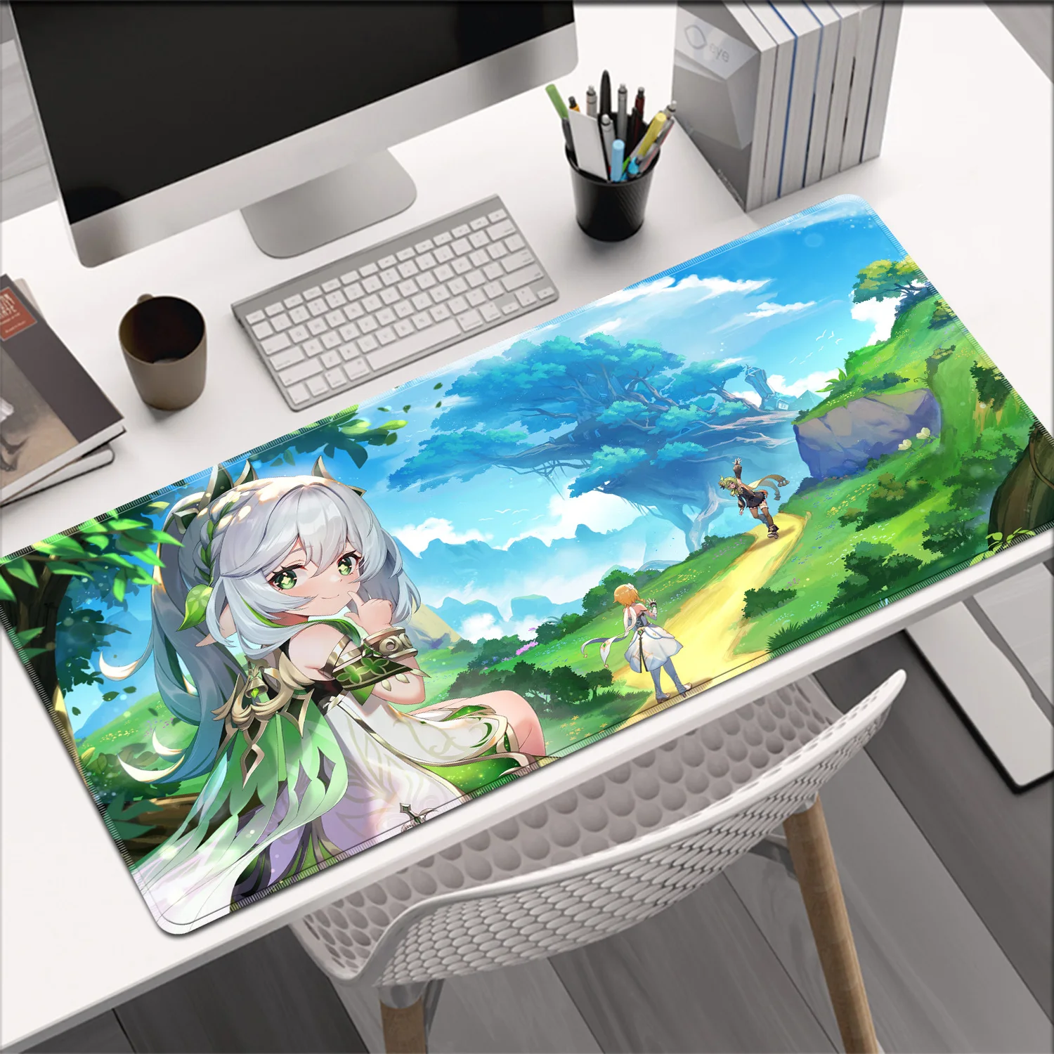 Nahida Mousepad Genshin Impact Large Gaming Mouse Pad LockEdge Thickened Computer Keyboard Table Desk Mat 900x400 Mouse Mat Xxl