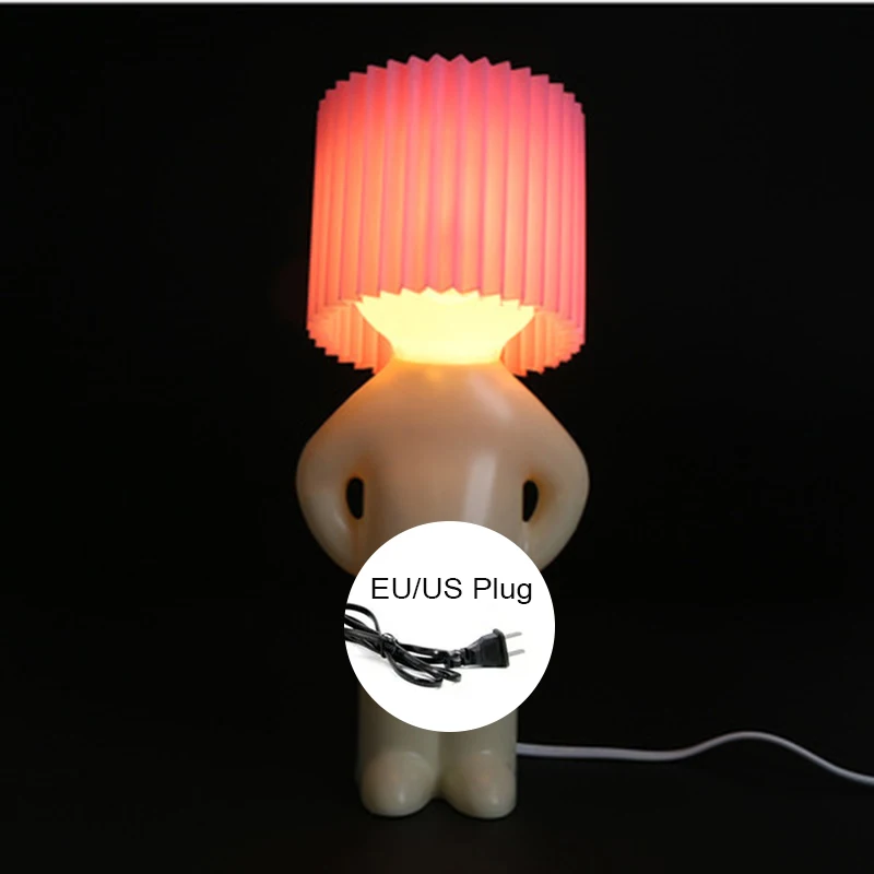 New Design Human type luminaria naughty shy little boy table lamp Creative bedroom bedside learning and reading LED baseus lamp