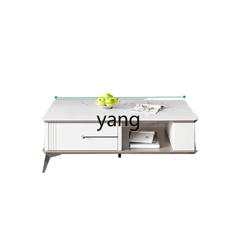

LTT Italian light luxury high-end telescopic rock slab coffee table TV cabinet combination storage locker