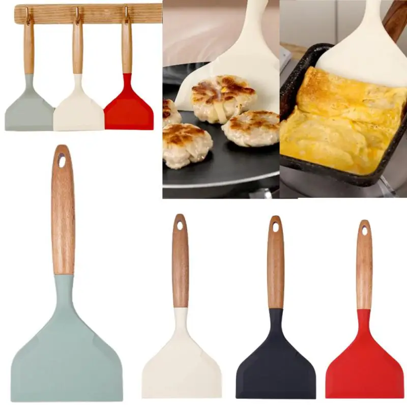 1PCS Non-stick Silicone Spatula Wide Mouth Yuzi Burning Omelette Pancakes Fried Eggs Shovel Kitchen Acce