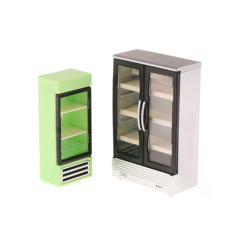 1/12 Symulacja lodówki z zamrażarką do domku dla lalek, mini meble, akcesoria, dekoracje do domku dla lalek, zabawki