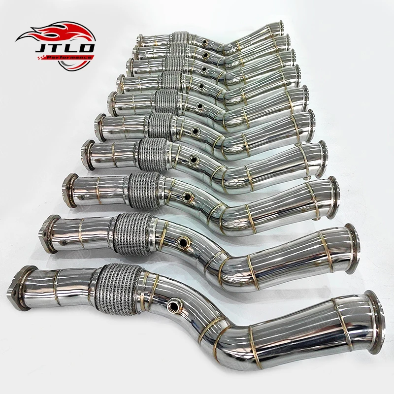 JTLD 3 بوصة 76 مللي متر 304 الفولاذ المقاوم للصدأ أنبوب مستقيم مصقول Catless العادم النازل لسيارات BMW G80 M3 G82 M4 S58 أنابيب الاختبار #4
