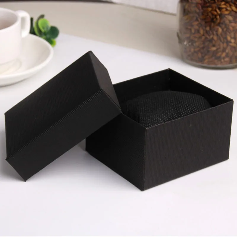 Schwarze Uhren-Geschenkbox Einzelne Uhrenaufbewahrungsbox Stabile Karton-Uhrenverpackung mit Kissen Uhren-Präsentationsbox für Armbanduhren