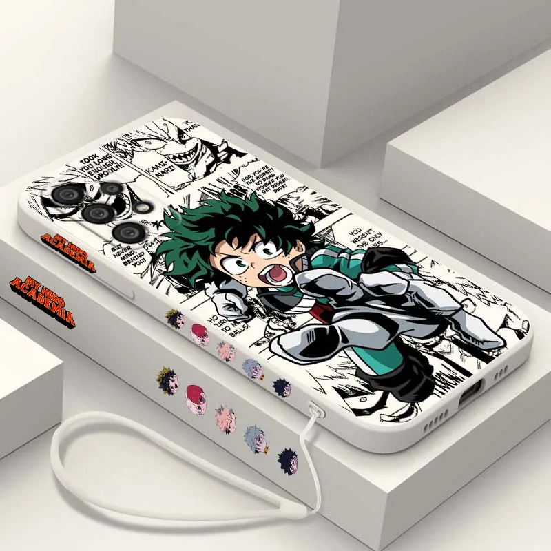 Anime My Hero Academia Cover For Samsung Galaxy A73 A71 A55 A54 A53 A51 A17 A16 A07 A06 A05 Liquid Left Rope Phone Case view 4
