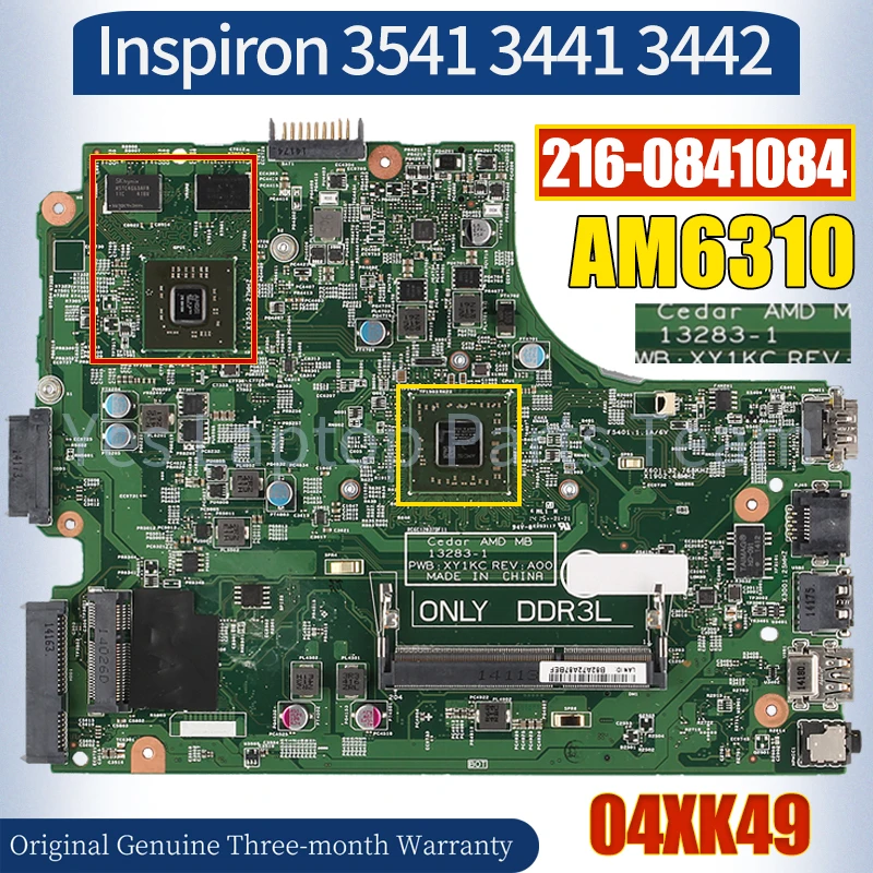 

13283-1 For Dell Inspiron 3541 3441 3442 Laptop Mainboard CN-04XK49 AM6310 216-0841084 100％ Tested Notebook Motherboard