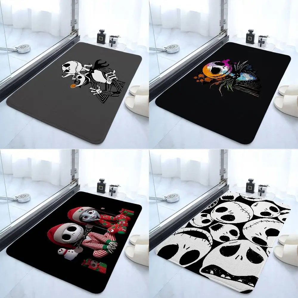 

Cool A-Jack Skellington-H Carpet Bathroom Anti-slip Door Mat Home Decoration Mat Entrance Door Mat Scratch-resistant