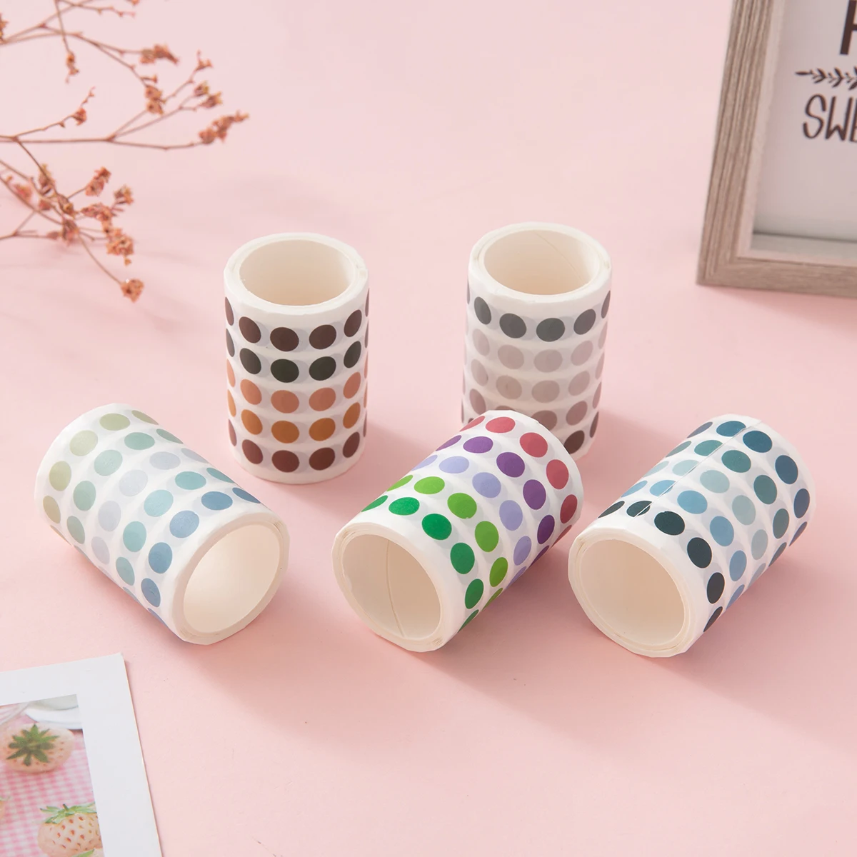 60mm*3m Fresh Colorful Gradients Dots Washi Tape Scrapbooking DIY Masking Tapes Stationery Stickers Photo Diary Journal