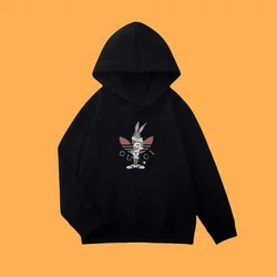 Trendy and fashionable Bugs Bunny cartoon anime children's hooded sweatshirt casual top for both boys and girls