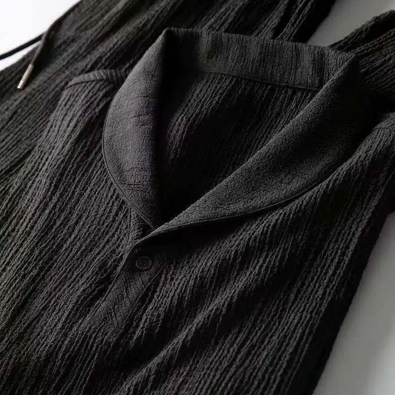 Clothes for men Summer Casual Suit Thin Fashionable Short-sleeved Trousers Trendy Light Luxury Two-piece Set