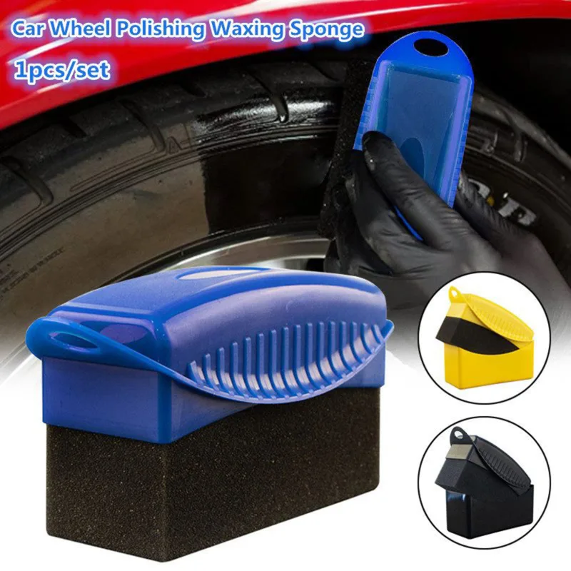 Car Wheel Polishing Waxing Sponge Brush ABS Plastics Washing Cleaning Tire Contour Dressing Applicator Pads Detail Accessories