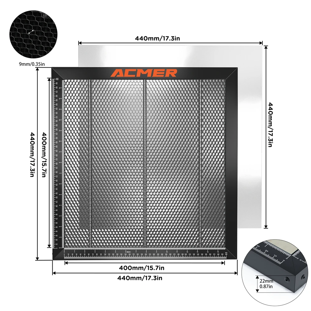 ACMER Lasersnijden Honingraat Werktafel voor CO2 of diode Lasergraveerder Snijmachine 300x300/330x330/400x400/440x440x22mm