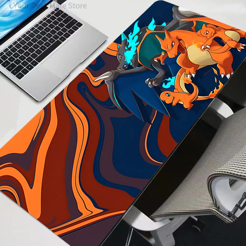 Mauspad Gaming-Zubehör PC Gamer Alfombrilla Xxl Computer P-Pokemons Charizard Schreibtischunterlage Laptop Varmilo Tastatur Mauspad