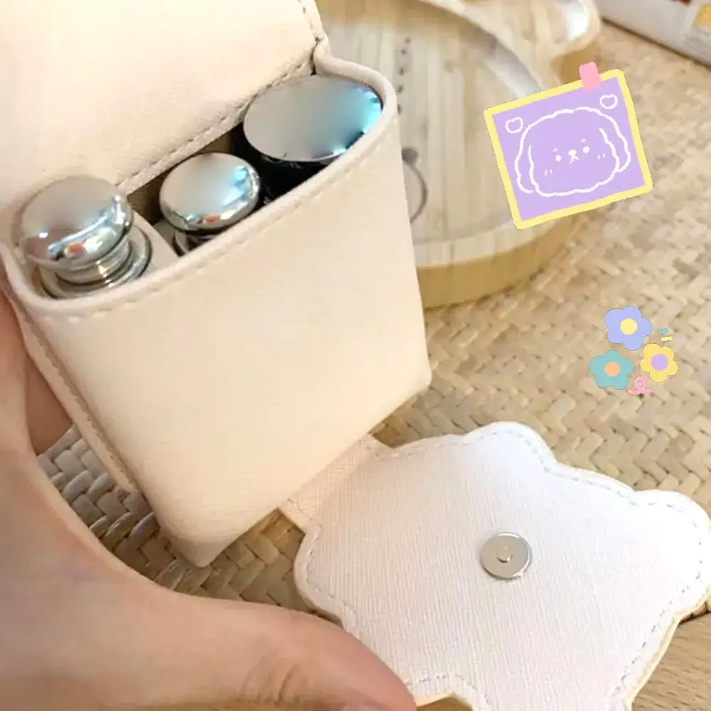 Bolsa de maquiagem portátil de viagem para mulheres Little Teddy Bear, sacos protetores, capa de espelho, armazenamento de cosméticos, mini lábio, P0J4