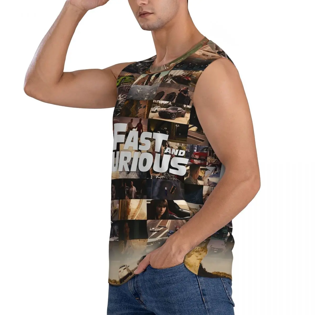 Fast And Furious Legends Tribute Men Printed Sleeveless T-shirt Casual Hip Hop Street Style Beach Holiday Tank Tops - view 5