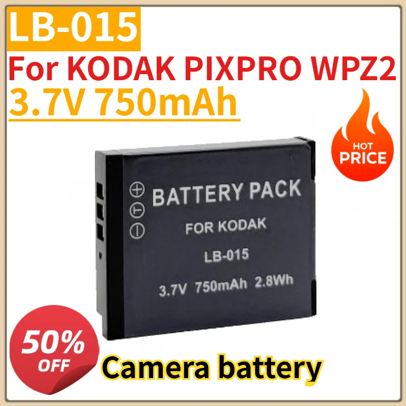 

New 3.7V 750mAh LB-015 Camera battery For KODAK PIXPRO WPZ2 Rugged Waterproof Digital Camera Replacement Battery