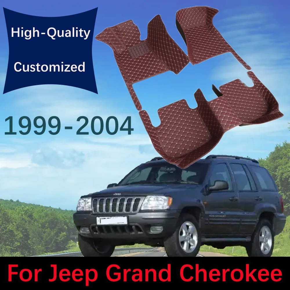 Custom Made Leather Car Floor Mats For Jeep Grand Cherokee WJ 1999 2000 2001 2002 2003 2004 Auto Carpets Foot Pads